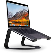 Curve for Macbooks and Laptops Ergonomic Desktop Cooling Stand Matte Black