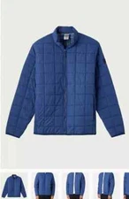 NEW Voyager Men's Polar Fleece Quilted Lined Puffer Jacket - Blue - Size LARGE