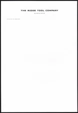 Vintage letterhead THE RIDGE TOOL COMPANY Elyria Ohio unused new old stock nrmt+
