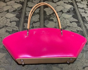 pink leather handbags ebay BEIJO Hot Pink PATENT LEATHER SHOULDER BAG, HANDBAG, PURSE | eBay