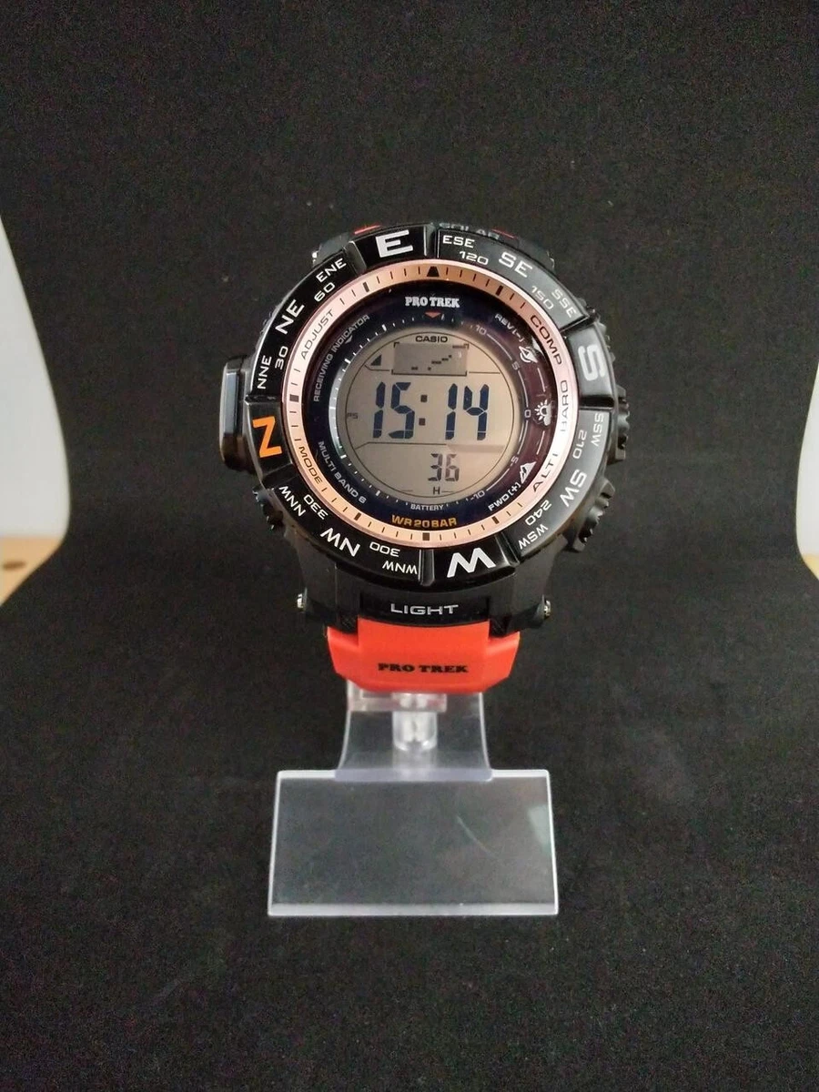 CASIO PRW-3500Y PRO TREK Solar Radio 20BAR Rubber Digital Men's Watch Preowned