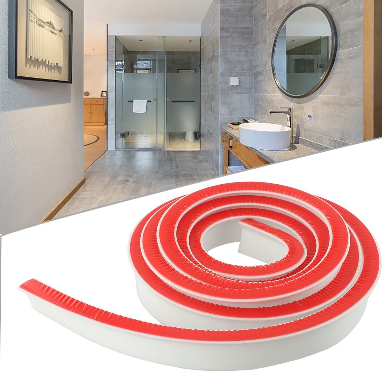 Long lasting Rubber Water Stopper Strip Bathroom Waterproof Barrier 100