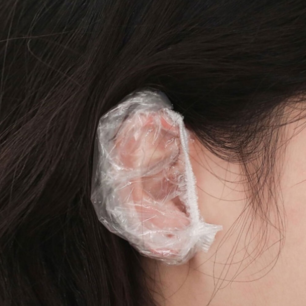 100PCS Bath Clear and Disposable for Dyeing Hair Salon Waterproof Ear