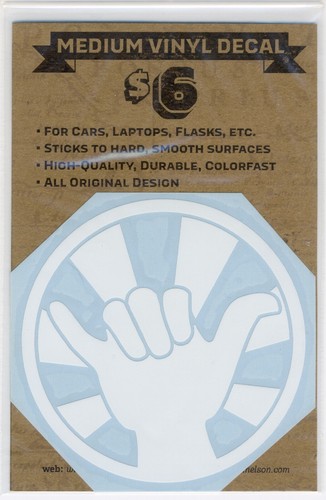 Calcomanía de vinilo Shaka Circle mediana, diseño original, 3,5”, duradera, 2 colores - Imagen 2 de 9