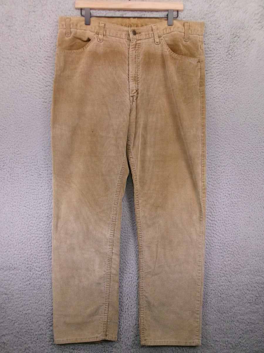 Vintage Levis 519 Corduroy Pants Mens 38x32 Straight Leg Brown 80s 