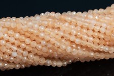 3MM Milky Orange Cat's Eye Beads Grade AAA Faceted Round Loose Beads 14.5"