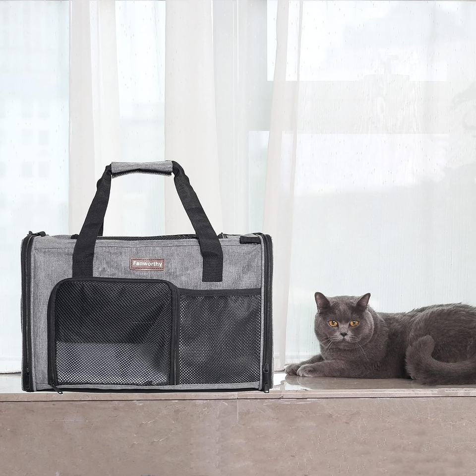 Cat Carrier Pet Carrier Airline Approved, Soft Sided Dog Travel Carrier