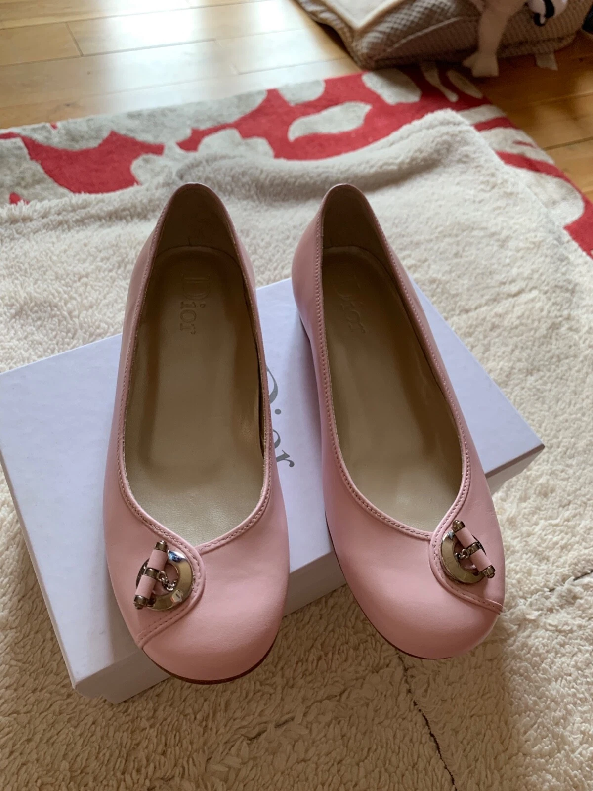 Escarpins ballerine Dior en « nectar rose » enfants
