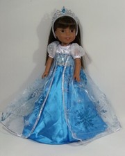 Else Frozen BLUE Dress Costume Doll Clothes For Wellie Wisher Wishers 14" Debs 