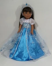 Else Frozen BLUE Dress Costume Doll Clothes For 14" AG Wellie Wishers (Debs)