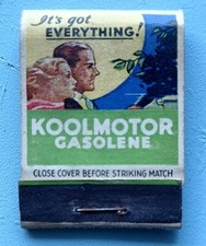 1930s Koolmotor Cities Service Petroleum Products Full Matchbook Gas Oil Petrol