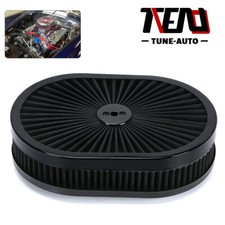 Air Cleaner Kit 12x2 Washable Oval Filter Flow For 5-18 Black