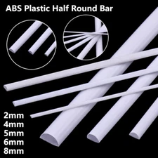 Half Round Bar Styrene ABS Plastic Strip Section Architecture Model DIY 2mm-10mm