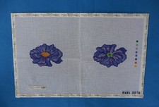 Handpainted Needlepoint Canvas Flower of the month 14 Count New Purple Zinnia
