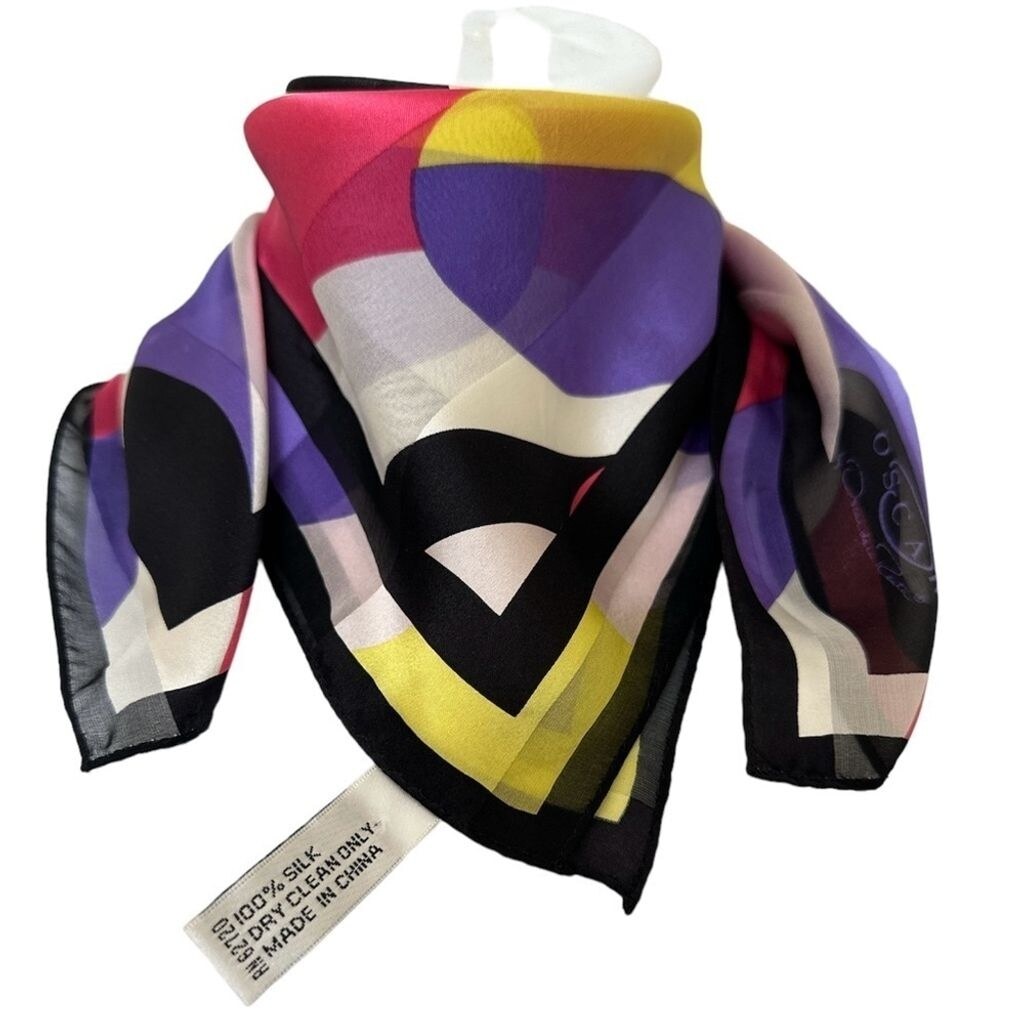 Oscar de la Renta Mujer Bufanda de Seda Multicolor 21x21