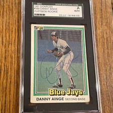 1981 Donruss Danny Ainge Autographed Rookie Card #569 Blue Jays Celtics SGC/JSA
