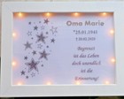 Geschenk TRAUER/ERINNDERUNG viele Motive LED Bilderrahmen personalisiert