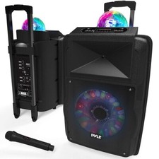 Pyle Portable 700W Wireless Speaker DJ Karaoke Machine Fun LED Lights Open Box 