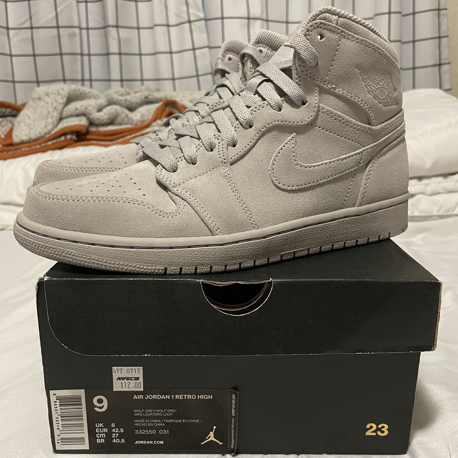 Jordan 1 Retro High Grey Suede 2017 for 