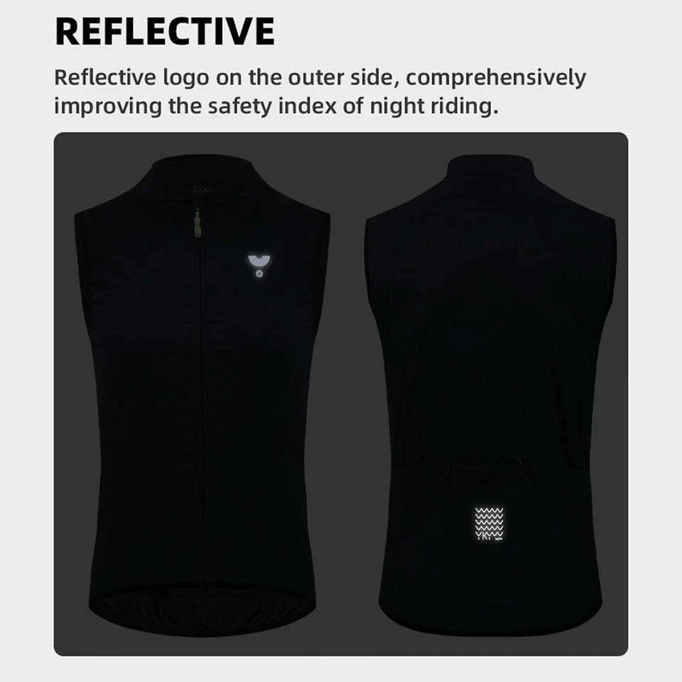 YKYW Men Cycling Vests Road Bike Windproof Waterproof Portable Breathable Gilet - Image 3 of 4
