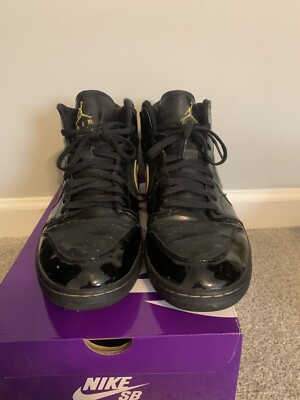 Air Jordan 1 Patent Leather Mid Black / Gold 2003 - Size | eBay