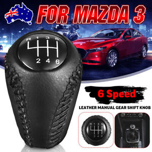 6 Speed Car Manual Gear Shift Knob Hand Leather For Mazda 3 5 6 / CX-7 MX-5 New 6036125262942 | eBay