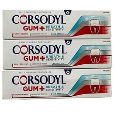 Corsodyl Gum+ Breath & Sensitivity Whitening Toothpaste Gum Problems 75ml X 3