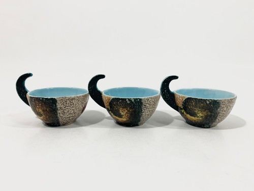 3x Nikolay Diulgheroff Mazzotti Giuseppe Albisola Coffee Cups & Saucers Set - Picture 5 of 21