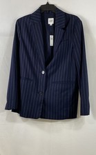 GAP Women's Navy Blue Pinstripe Two-Button Tailored Blazer Jacket NWT Size S