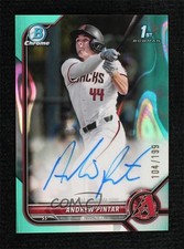2022 Bowman Draft Chrome Pick Aqua Lava Refractor /199 Andrew Pintar Auto 0vg0