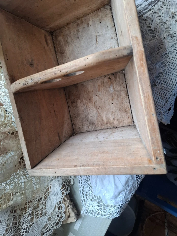 Panier Ancien / Corbeille Bois / art populaire deco campagne - Photo 4/4
