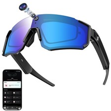 AI Smart Glasses, Voice Control Sports Sunglasses, EIS Anti-Shake, IP54 Water...