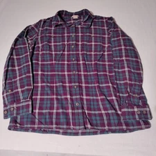 Duluth Trading Company M Flannel Multicolor Plaid Rear Vents Gussets