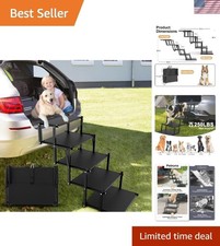 Extra Wide Dog Stairs for Large Dogs, Foldable Dog Ramp for Car with Non-Slip...