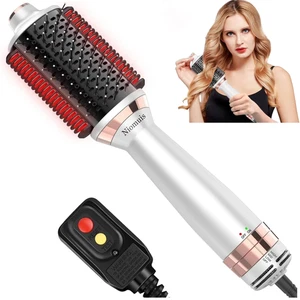 Brosse sèche-cheveux double mode Brosse sécheuse à souffler en un seul 4 en 1 Séchoir à cheveux et styler