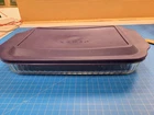 Pyrex Vintage 233-S Baking Dish 13x9x2 Glass Pan Casserole Cookware with Lid USA
