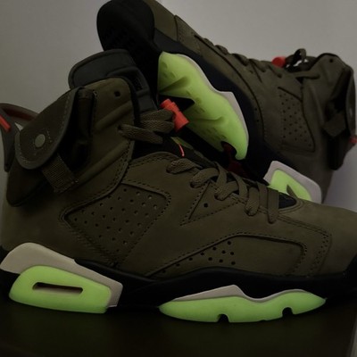 Nike Air Jordan 6 Retro x Travis Scott Olive 2019 Men's 8.5 CN1084-200