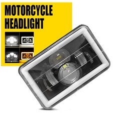 4x6'' Inch Headlight Motorcycle Square LED H4 For Universal Headlight Clear Lens