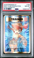 2016 POKEMON XY EVOLUTIONS #108 FULL ART/MISTY'S DETERMINATION PSA 8