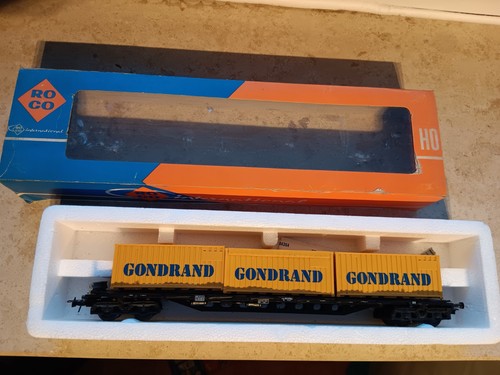 Roco 4636 B Containerwagen Rungenwagen.Epoche IV. Sehr guter Zustand.  | Zustand: Gebraucht