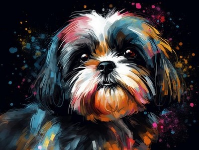 Shih Tzu Dog Diamond Painting Kit DIY Wall Art Decoration Home Gift Diamond Art