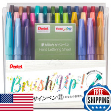 Pentel SES15C-30STH Brush Touch Sign Pen, Set of 30 Colors
