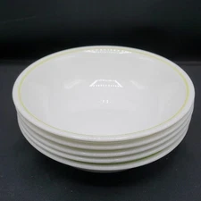 Meadow (Corelle) by Corning Fruit Berry Dessert Bowls set of 5 Lime Green Rim