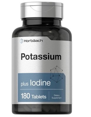 Horbaach Potassium Plus Iodine 180 Tablets Iodide Non-GMO Gluten Free Supplement