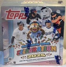 2025 MLB Topps Celebration Series 1 MEGA Box-NEW- Sealed-224 CARDS!! PARALELLS!!