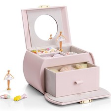 Kids Musical Jewelry Box for Girls with Drawer, Music Box with Ballerina and ...