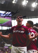 DECLAN RICE SIGNED WEST HAM UNITED 12x8 PHOTO (ACG CERT AG18132)