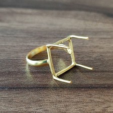 925 Sterling Silver Ring Blank 10x10mm Prong Bezel Cabochon Setting DIY Finding