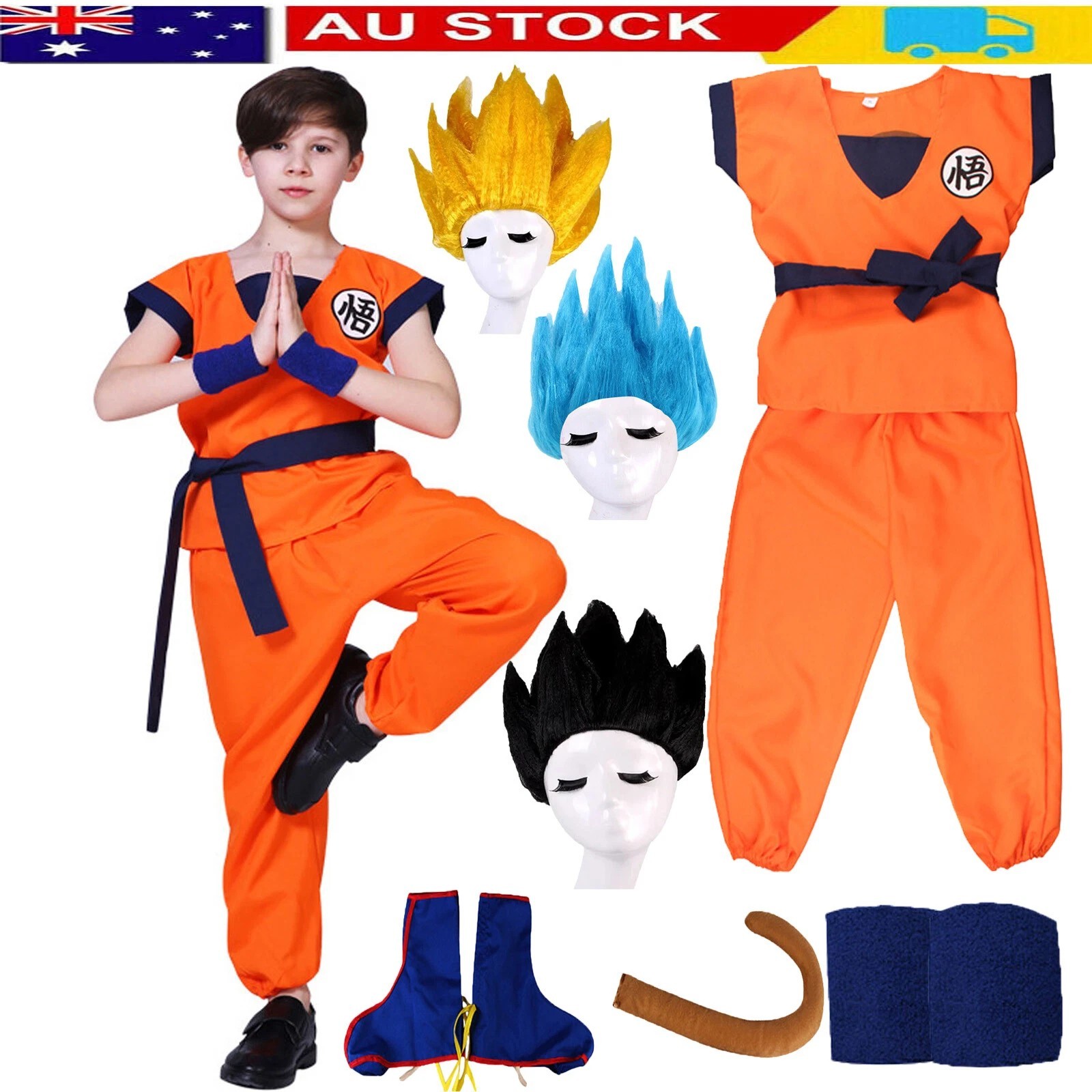 Boys Dragon Ball Z Goku Costume Dress Outfit Kids Cosplay Book Week Fancy Party — image 14