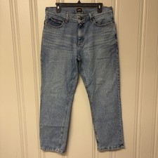 Vintage Lee Jeans Mens 34x29 Blue Light Wash Relaxed Fit Straight Denim Fade 90s